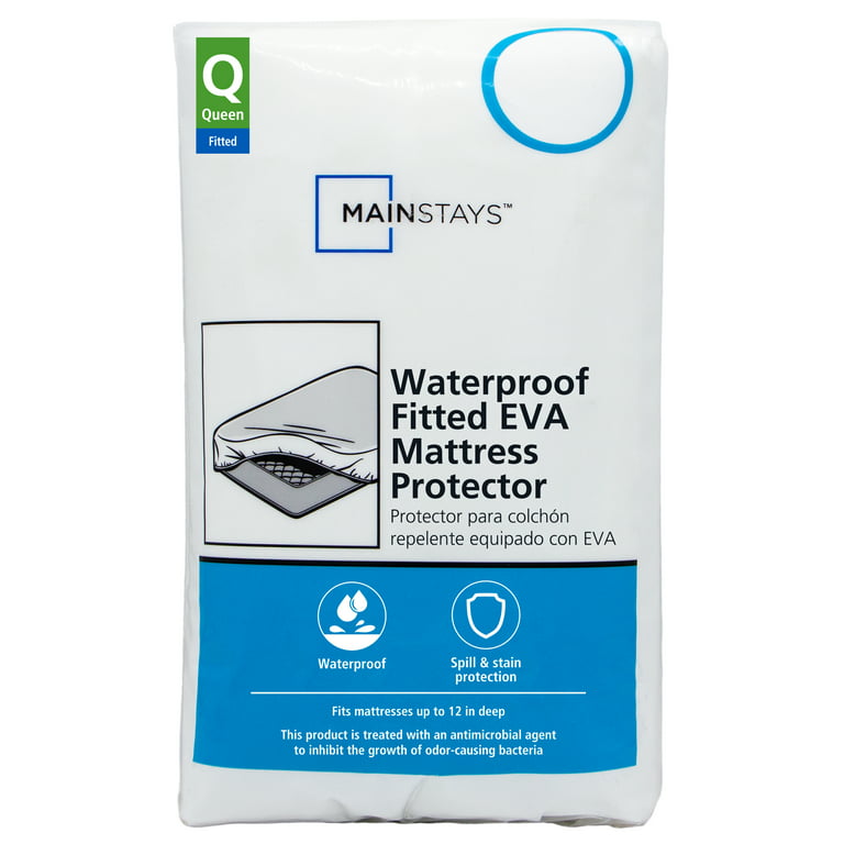 Mainstays Waterproof EVA Fitted Mattress Protector, Queen