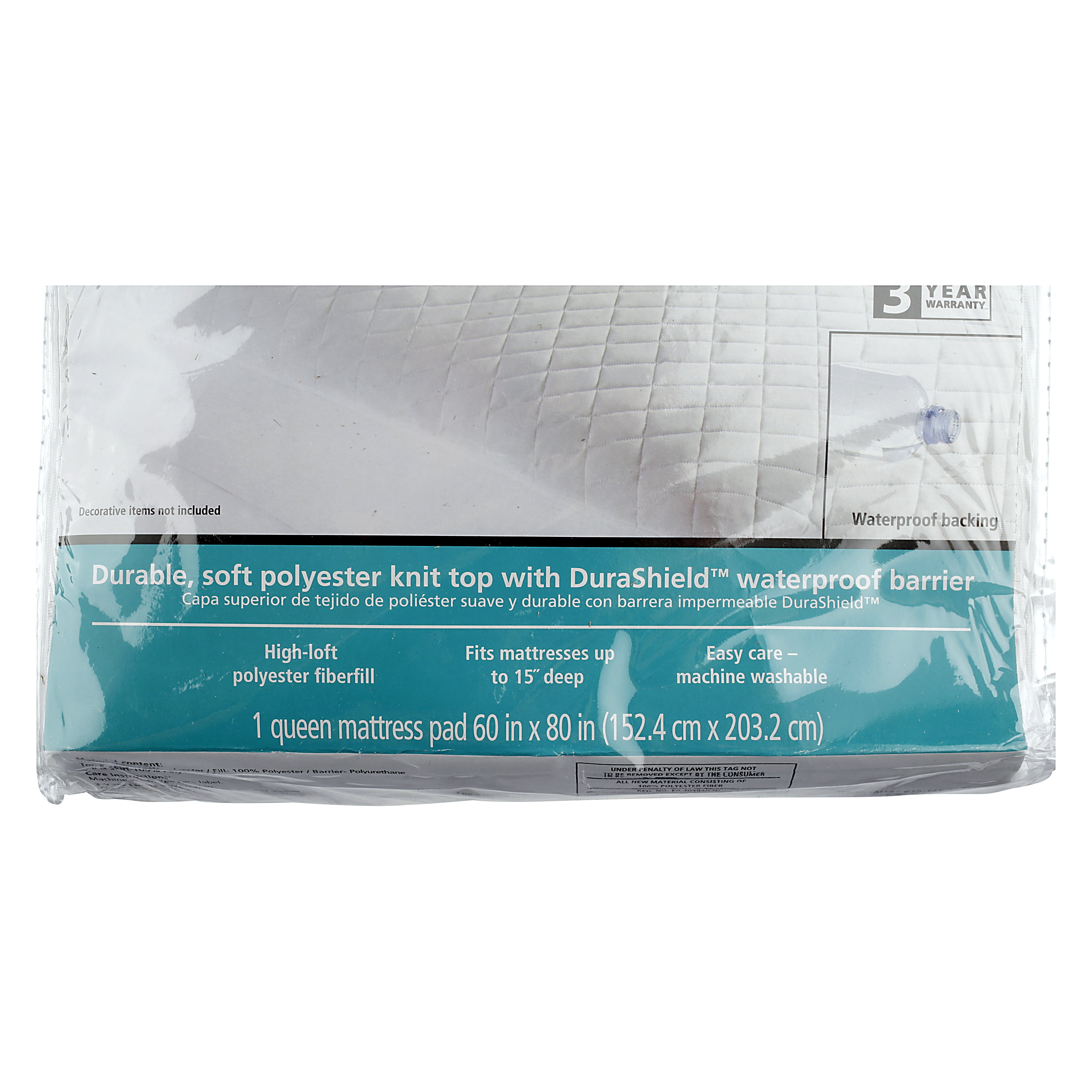 Mainstays Waterproof Mattress Pad, Queen