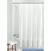 Mainstays Waterproof Oasis Striped PEVA Lightweight Shower Curtain and 12 Hooks, Frosted
