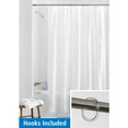 thumbnail image 1 of Mainstays Waterproof Oasis Striped PEVA Lightweight Shower Curtain and 12 Hooks, Frosted, 1 of 8