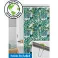 thumbnail image 1 of Mainstays Waterproof 30% Recycled PEVA Tropical Palms Shower Curtain Set & Hooks, 13-Piece Green, 1 of 10