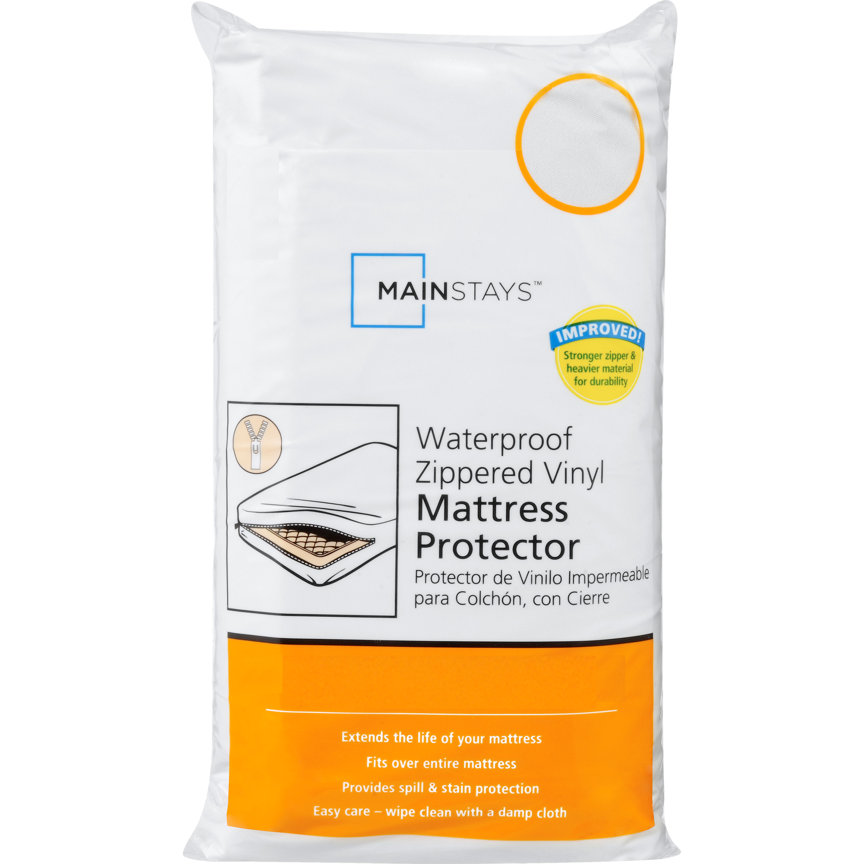 Mainstays Waterproof Zippered Vinyl Mattress Protector, Twin - image 1 of 4