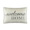 thumbnail image 1 of Mainstays Welcome Home Faux Linen Embroidered Decorative Pillow For Adults, Gray, 14 x 20, 1 of 7