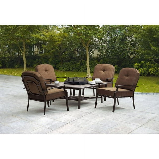 Mainstays Wentworth 5-Piece Patio Conversation Set with Fire Pit