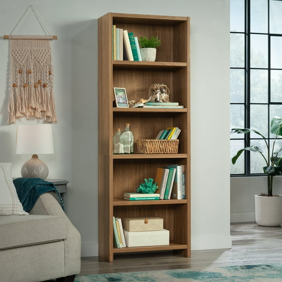 Mainstays Westley 5 Shelf Bookcase, Walnut Finish