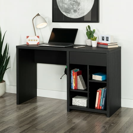 Mainstays Westley Adjustable Shelf Desk with Gaming Headphone Hook and Cable Management, Black Finish