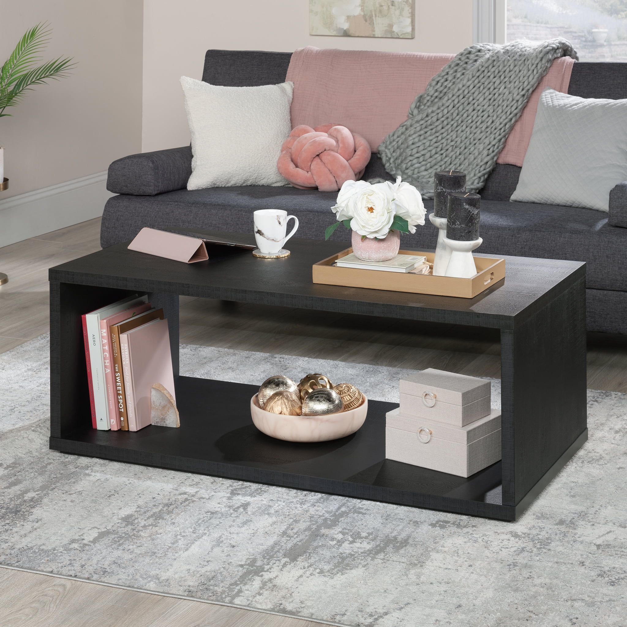Mainstays Westley Coffee Table, Black Wood Finish