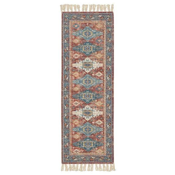 Mainstays Wexford Vintage Low Pile Stain/Fade Resistant Machine Washable Indoor Red Runner Rug, 20” x 60”
