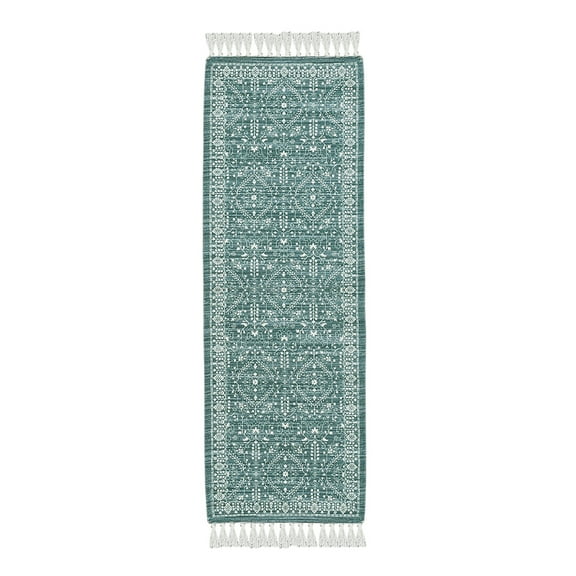 Mainstays Wexford Vintage Indoor Runner Rug, Teal, 20” x 60”