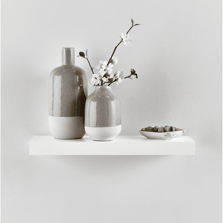 Mainstays White 18" Wood Floating Shelf