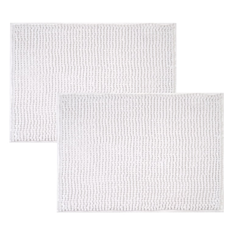 Mainstays White 2-Piece Chenille Noodle Bath Rug Set 17