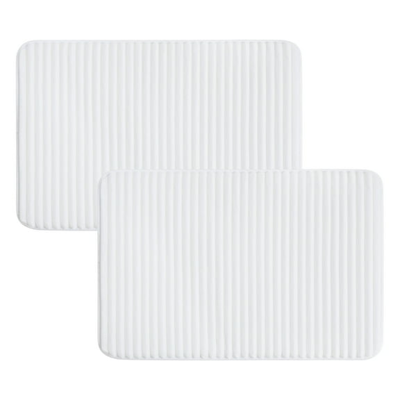 Mainstays White 2-Piece Performance Foam 17"x 24" Bath Rug Set