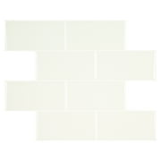 Mainstays White 3 in. x 6 in. Subway Peel & Stick Mosaic Wall Tile (2.76 Sqft / Pack)