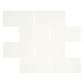 Mainstays White 3 in. x 6 in. Subway Peel & Stick Mosaic Wall Tile (2.76 Sqft / pack)