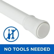 Mainstays White Adjustable Tension Window Curtain Rod, 46" - 84",  Metal with 1" Diameter, White