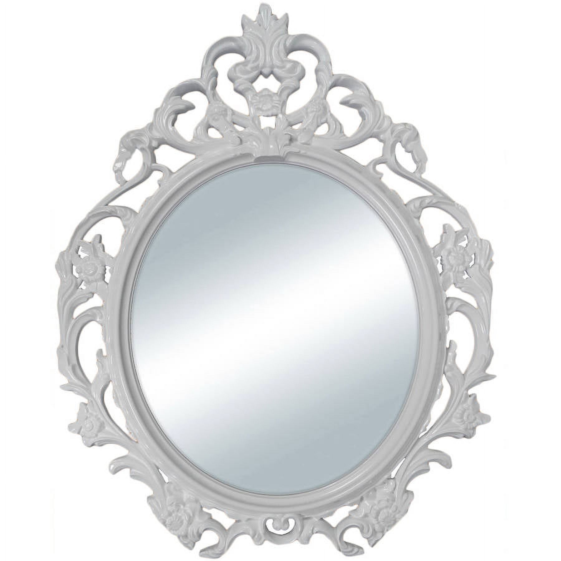 Mainstays White Baroque Oval Wall Mirror 24"x19" - image 1 of 2