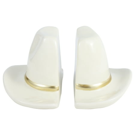 Mainstays White Ceramic Tabletop Cowboy Hat Bookends