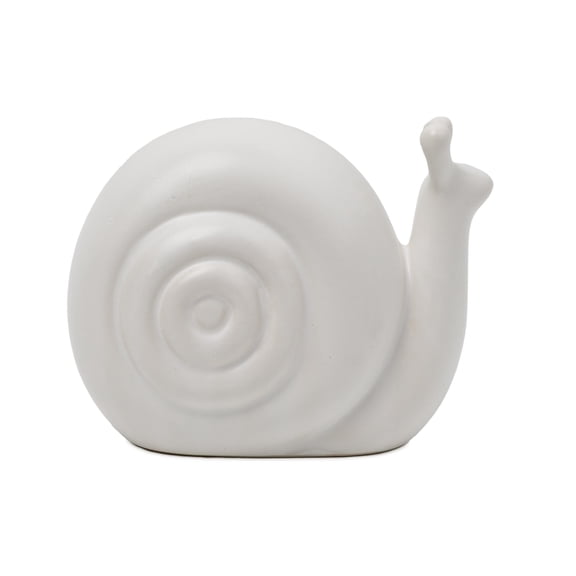 Mainstays White Ceramic Tabletop Snail Figurine, 5 in x 3 in x 4 in