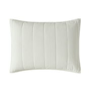 Mainstays Solid Textured Corduroy Quilted Pillow Sham, White, Standard/Queen, 1 Pack, All Ages
