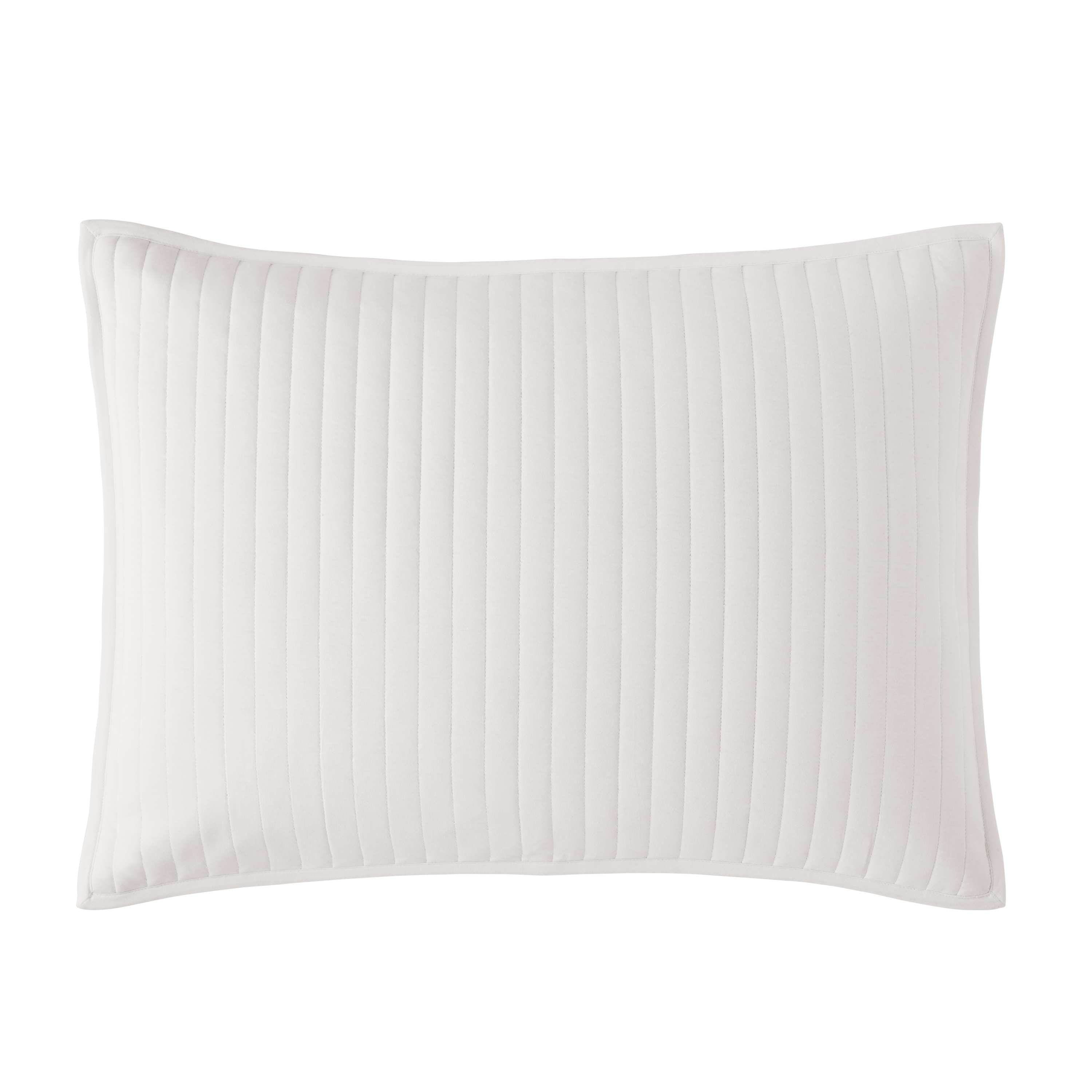 Mainstays Standard Pillow Sham - Off-White Soft Jersey, Cotton-Rich T-Shirt Soft Decorative Bed Sham, 2 Pack