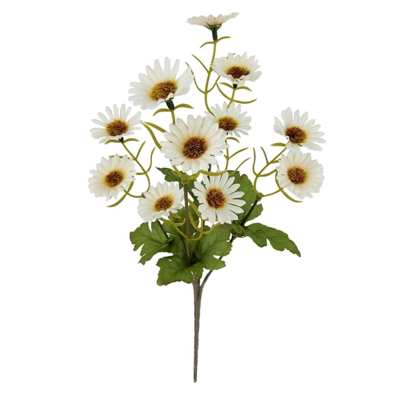 Mainstays Indoor 13.5in Artificial Polyester Daisy Floral Pick, White Color.