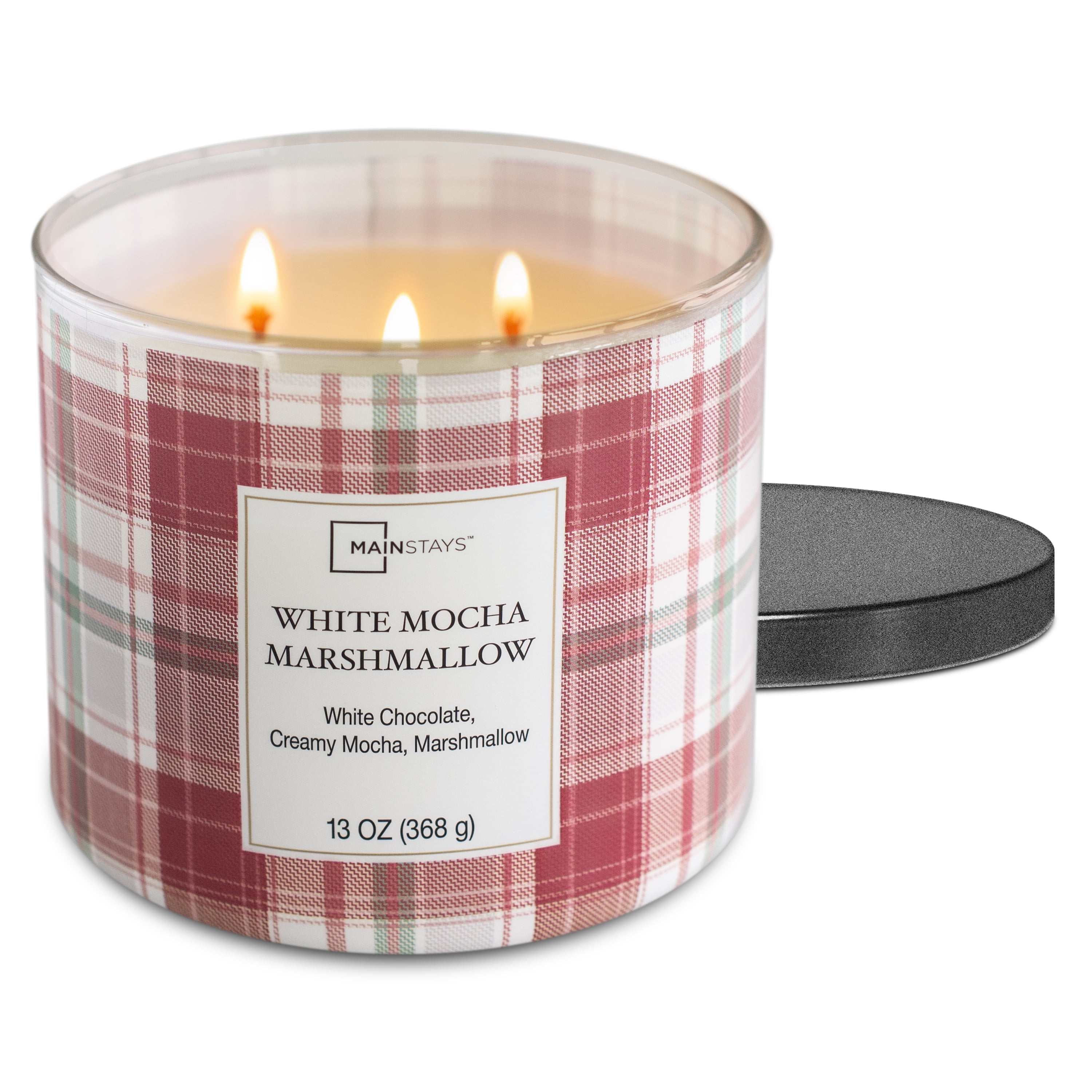 Mainstays White Mocha Marshmallow  Scented 3-Wick  Candle, 13 oz.