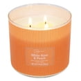 White Textured Design Mainstays 3-Wick Textured Wrap White Rose Peach Candle 14 Ounce ...