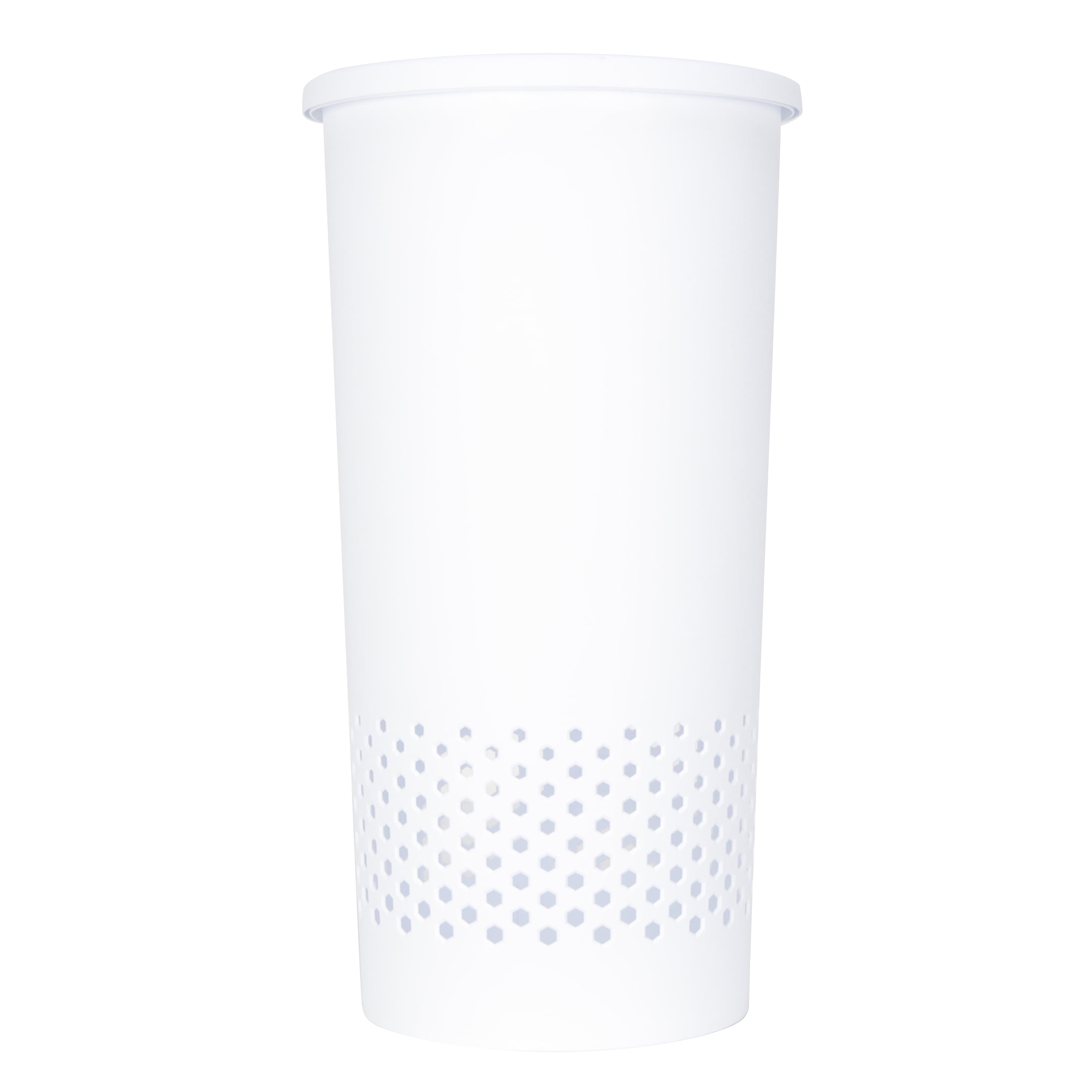 Mainstays Round Lidded Hamper, White, Adult