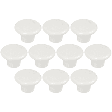 Mainstays White Round Mushroom Knob, Plastic, 10 pack