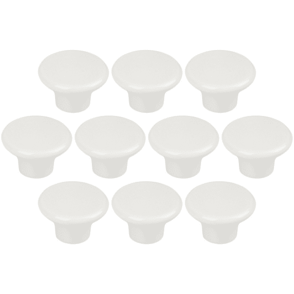 Mainstays White Round Mushroom Knob, Plastic, 10 pack