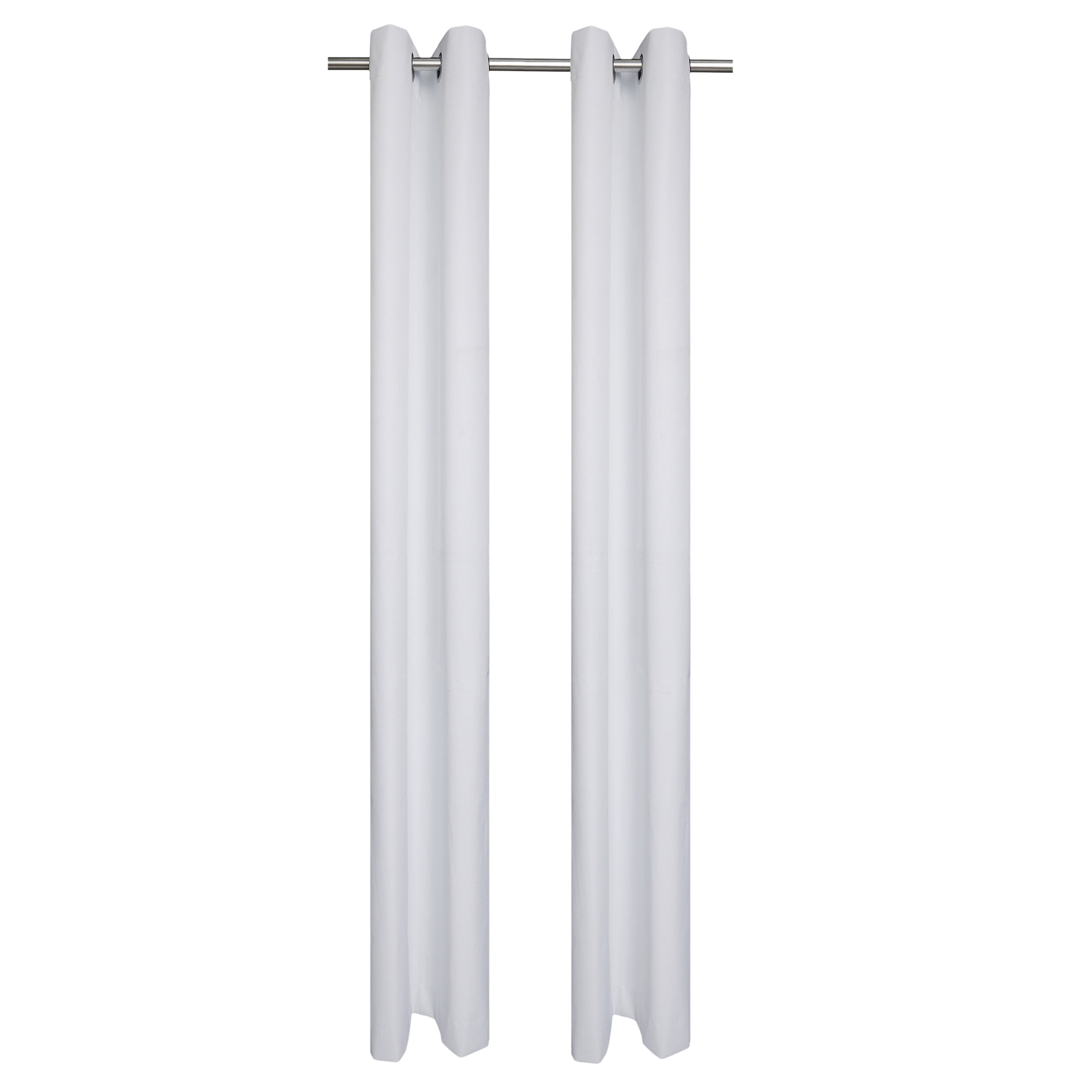 Mainstays White Solid Blackout Grommet Curtain Panel Pair, Set of 2, 30" W x 84" L