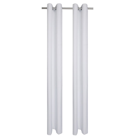 Mainstays White Solid Blackout Grommet Curtain Panel Pair, Set of 2, 30" W x 84" L