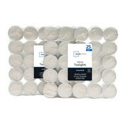Mainstays White Unscented Indoor/Outdoor Tealight Candles, 25 Count