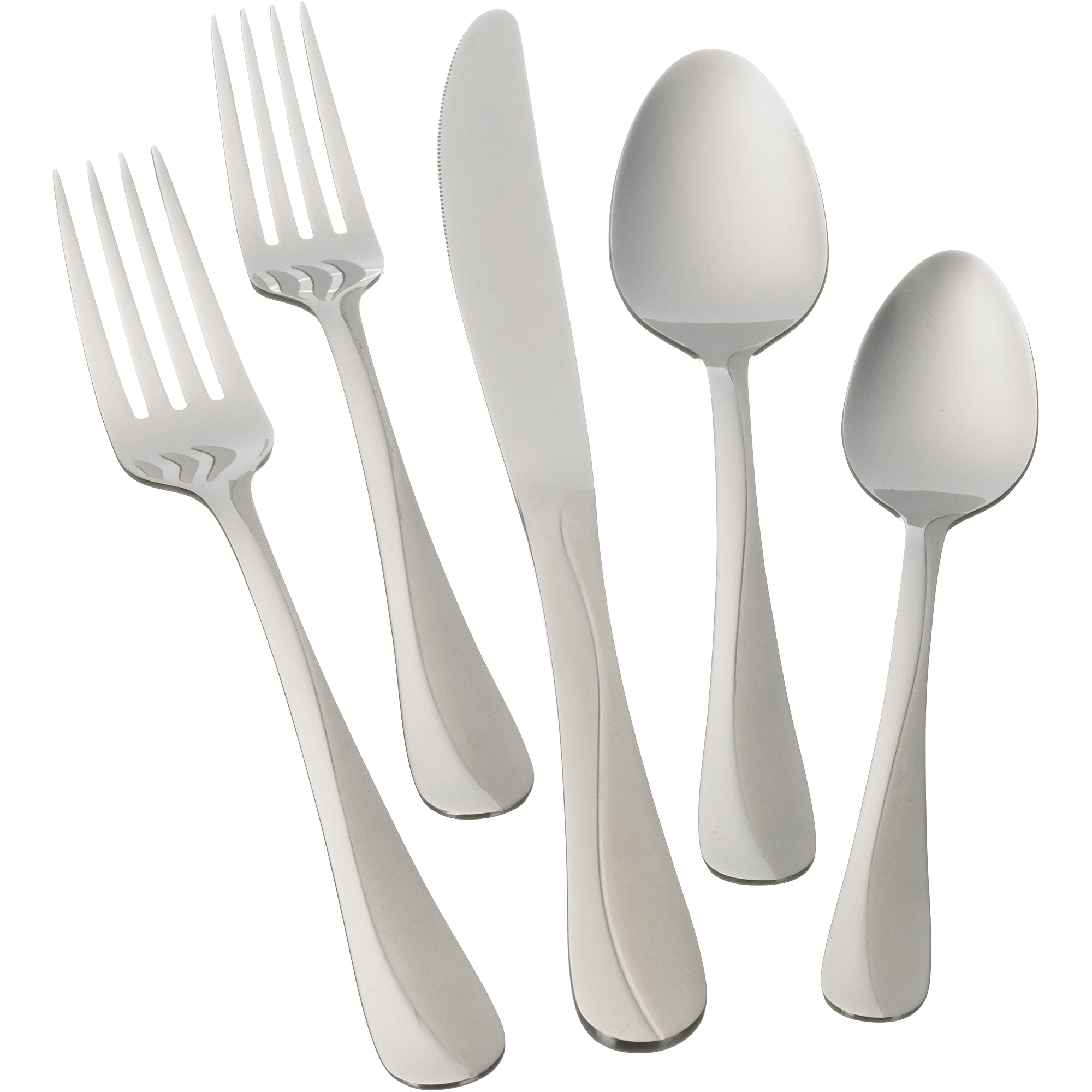 Mainstays Whitney 20 Piece Stainless Steel Flatware Set, Silver Tableware - image 1 of 8
