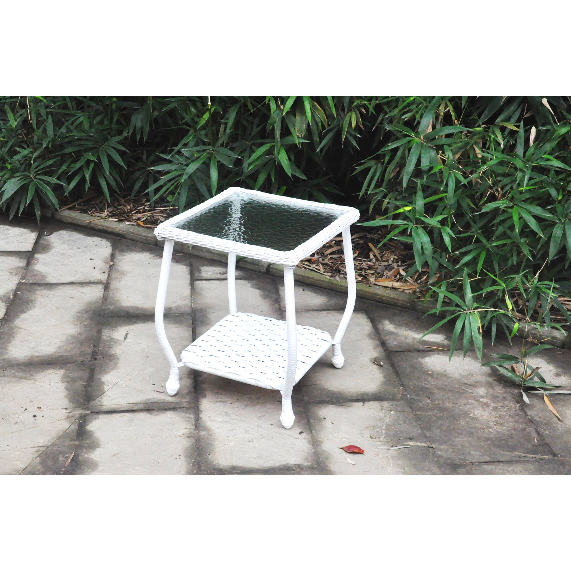 Mainstays Wicker Side Table, White - image 1 of 4