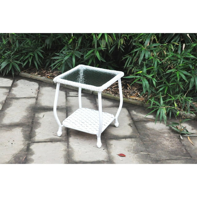 Mainstays Wicker Side Table, White