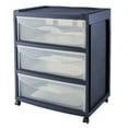 Mainstays Wide 3Drawer Cart with Wheels, Cove Blue