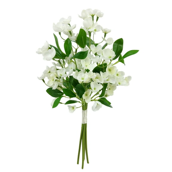 Mainstays 17in Indoor Artificial Wildflower Bundle, White Color, Eranthis Flower Pattern