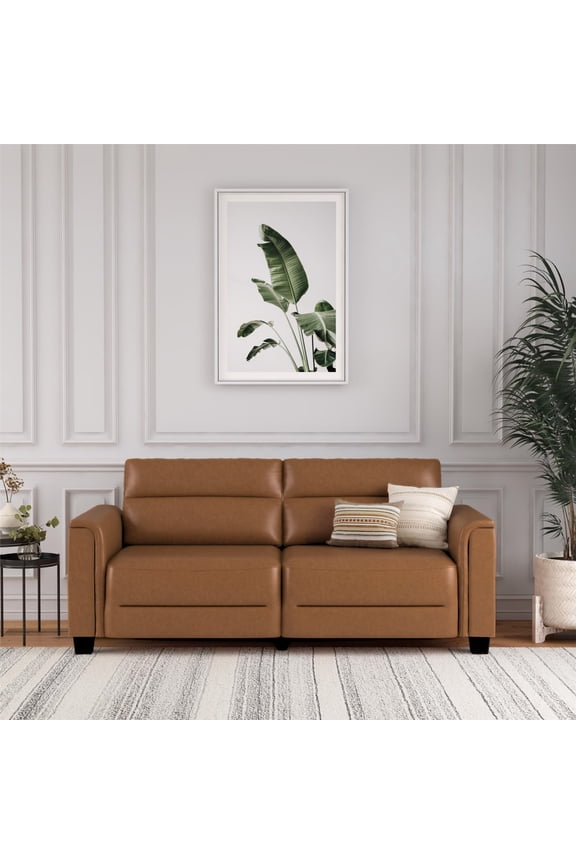 Williamson 75.5" Sofa, Brown Faux Leather