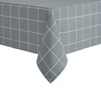 Mainstays Windowpane Fabric Tablecloth, Grey, 60"W x 102"L Rectangle