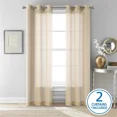 thumbnail interactive-video image 1 of Mainstays Windowpane Sheer Curtain Panel Pair, Set of 2, Papyrus Beige, 38" W x 84" L, 1 of 9