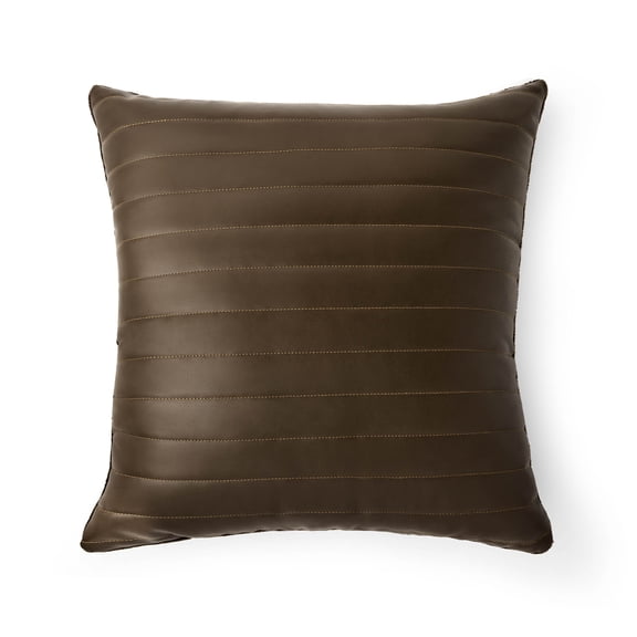 Mainstays Winter Chalet 18 x 18 Faux Leather Polyester Decorative Pillow