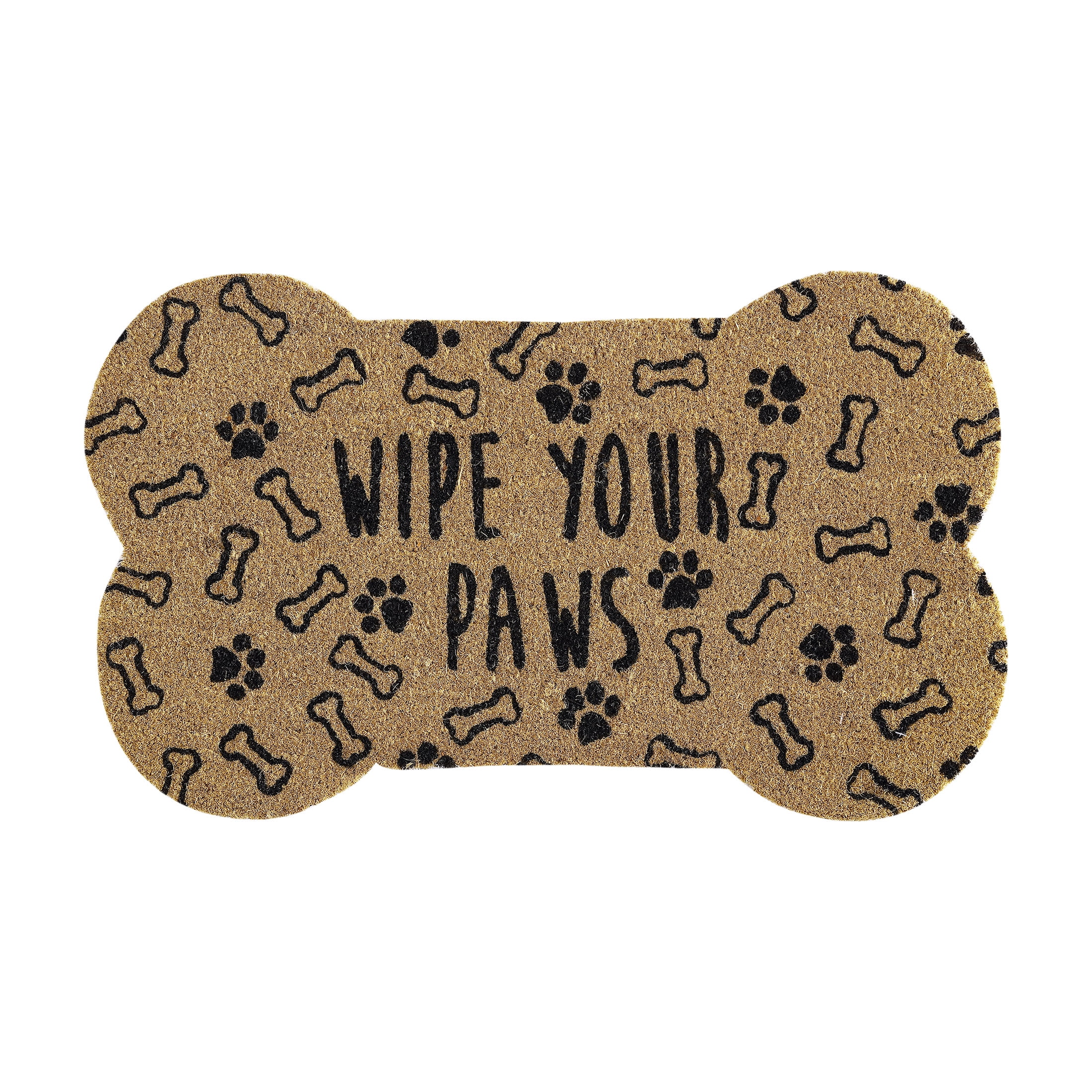 Mainstays, Wipe your Paws Bone Shaped Coir Outdoor Doormat, Natural, 18