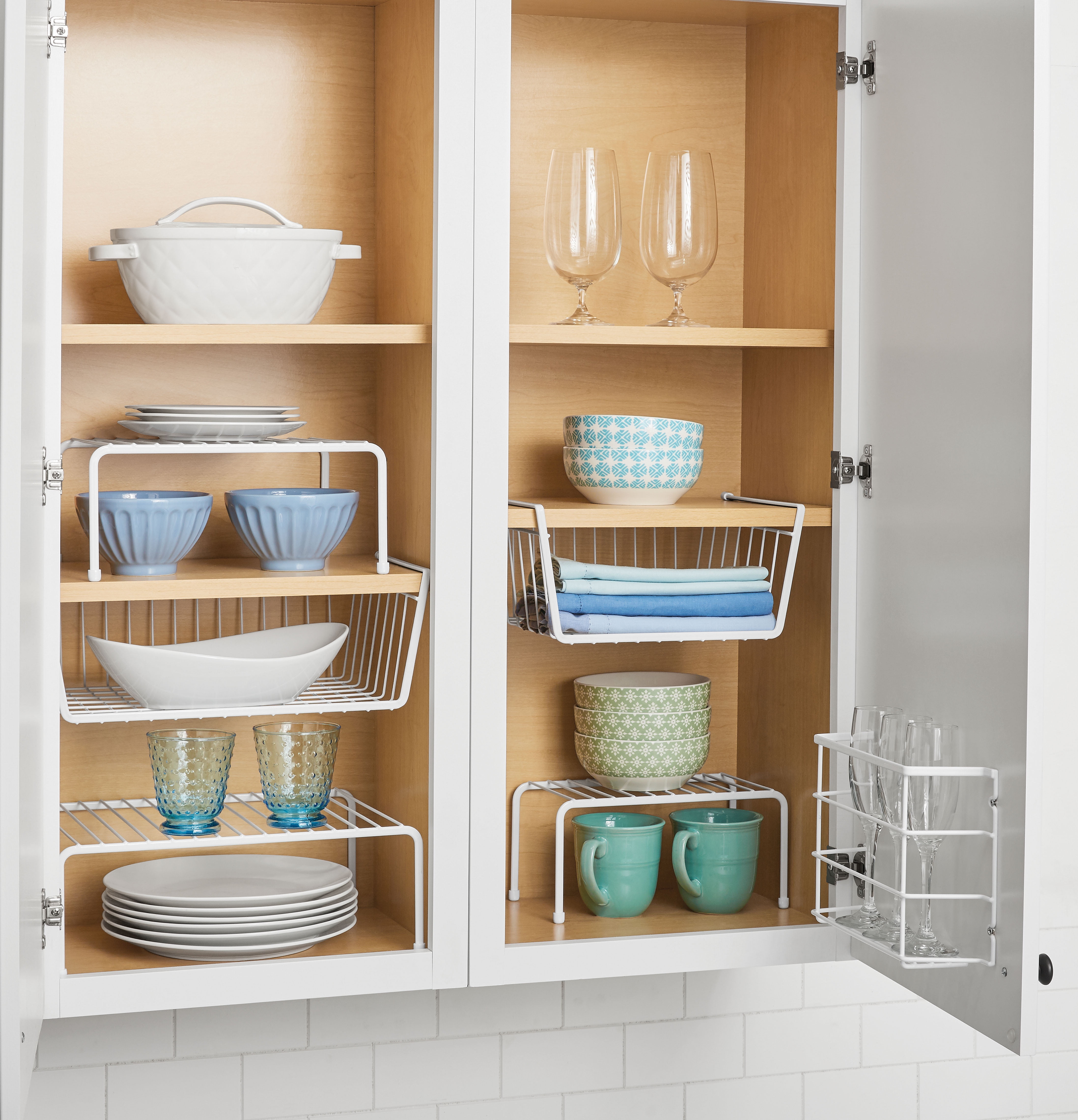 Design Ideas Hanging Mesh Basket for Medicine Cabinet and Shelf Storage,  White