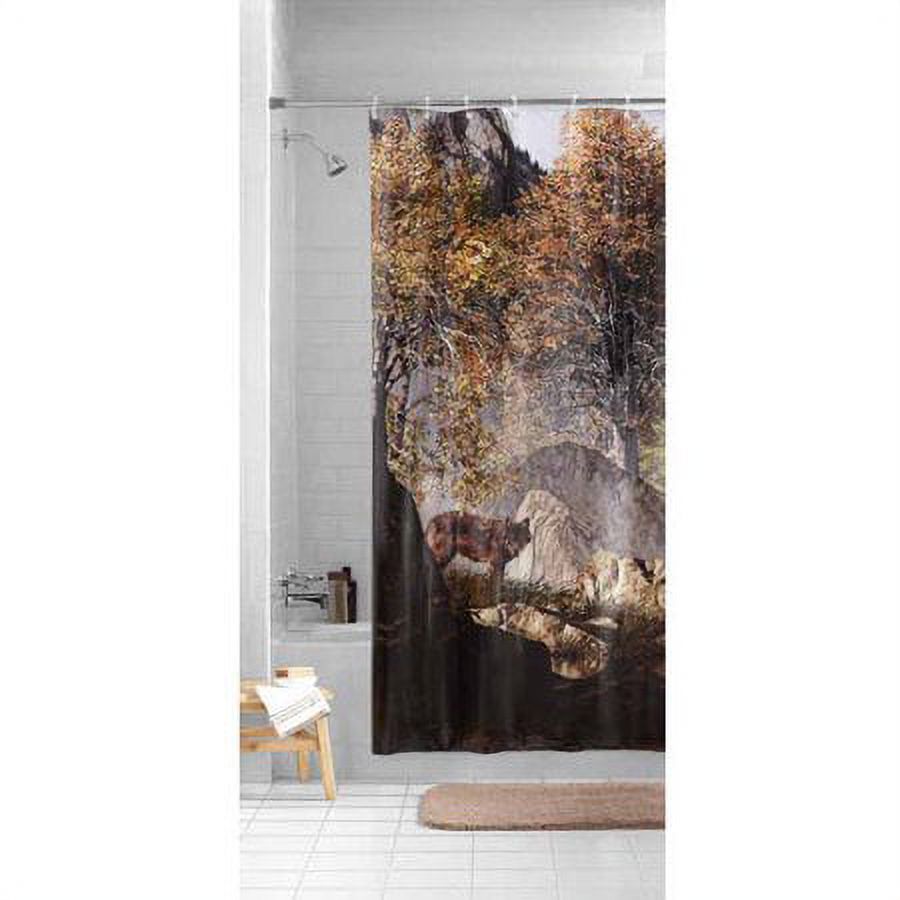 Mainstays Wolf Design 70" x 72" 4 PEVA Shower Curtain, 1 Each