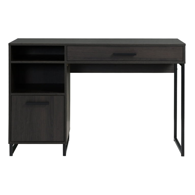 Mainstays Wood Metal Writing Desk with 1 Drawer and 1 Door for