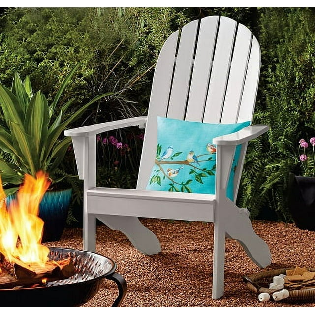 Mainstays Wood Outdoor Adirondack Chair, White Color