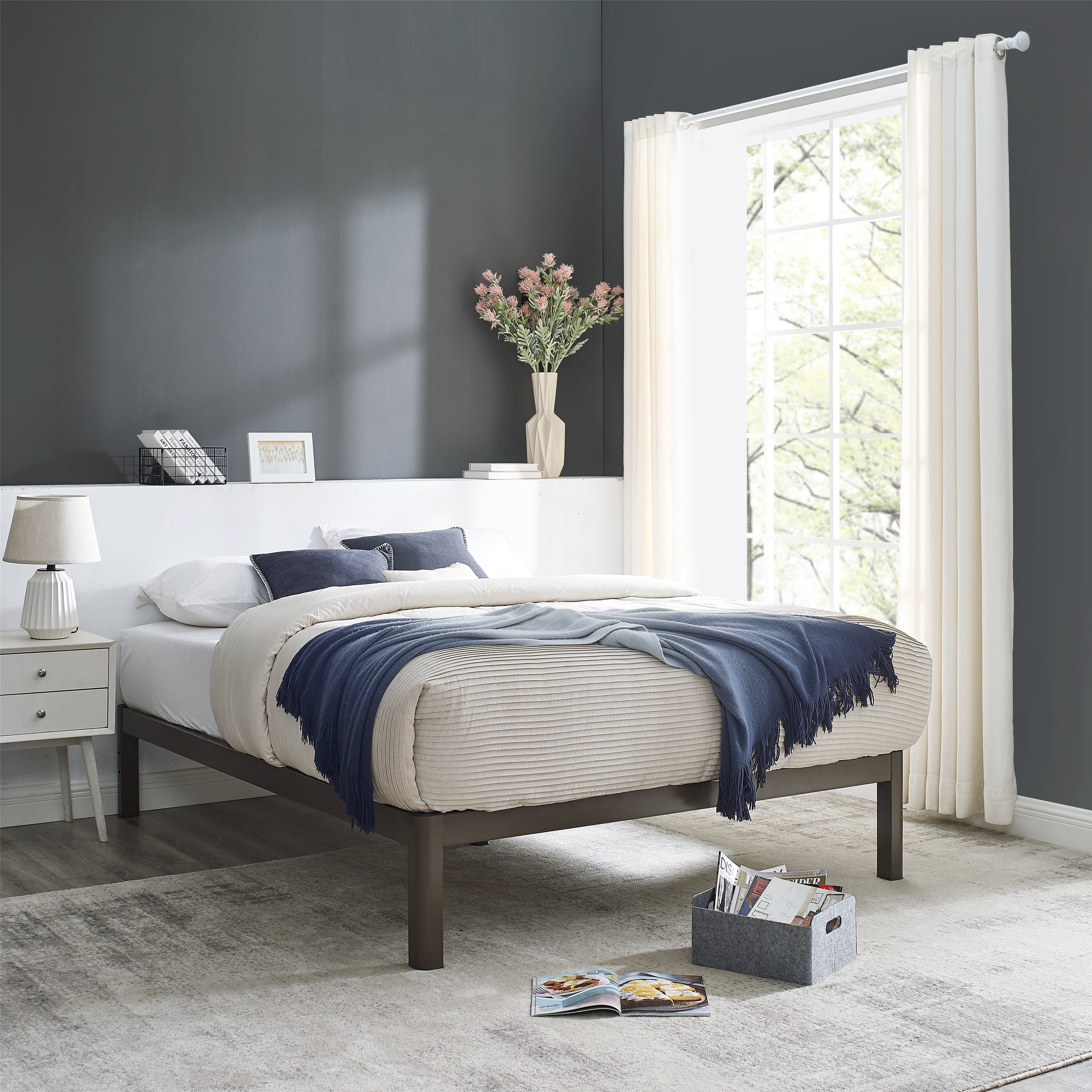 Mainstays slat metal bed frame deals