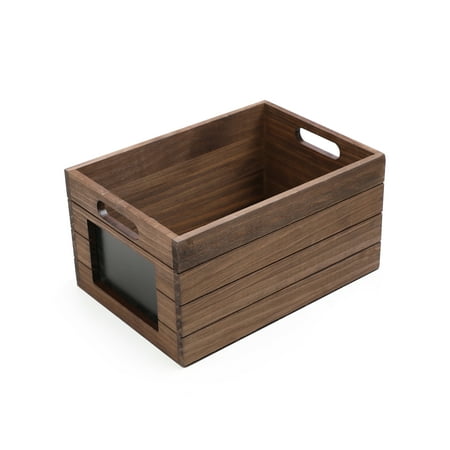Mainstays Wood Storage Crate With Chalkboard Label