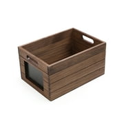 Mainstays Wood Storage Crate With Chalkboard Label